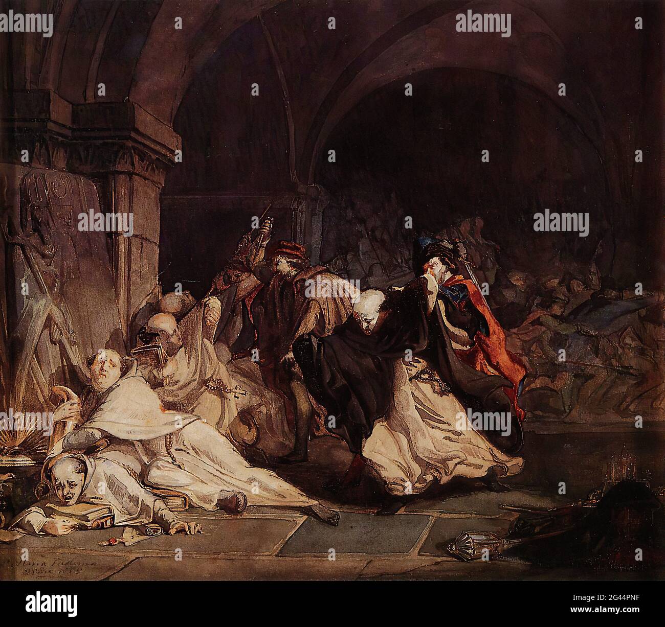 Lawrence Alma Tadema (1836-1912) - Monaci Massacre Tamond 1855 Foto Stock