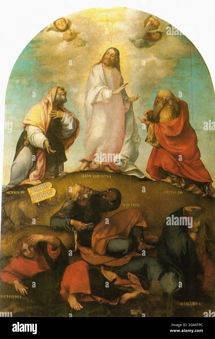 Lorenzo Lotto - Trasfigurazione Cristo C 1511 Foto Stock