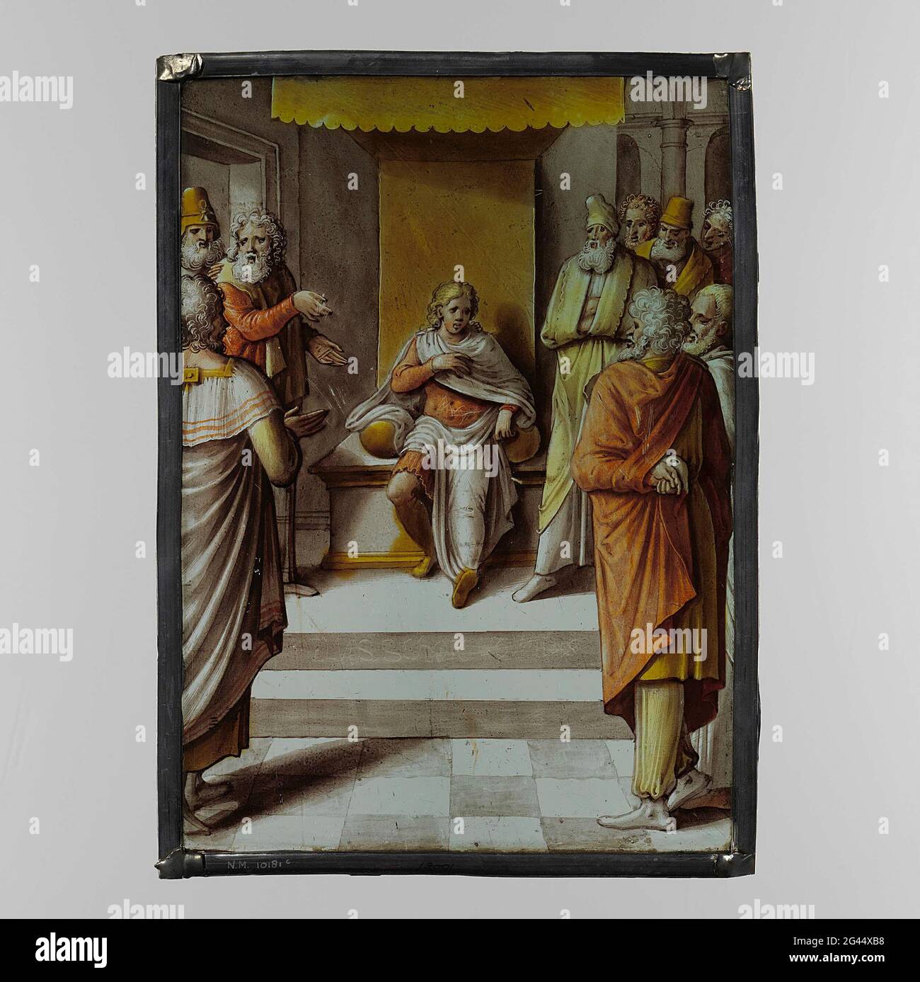 Pinne con Cristo come giovane predicando nel tempio. Pinne con Cristo come giovane predicando nel tempio. Foto Stock