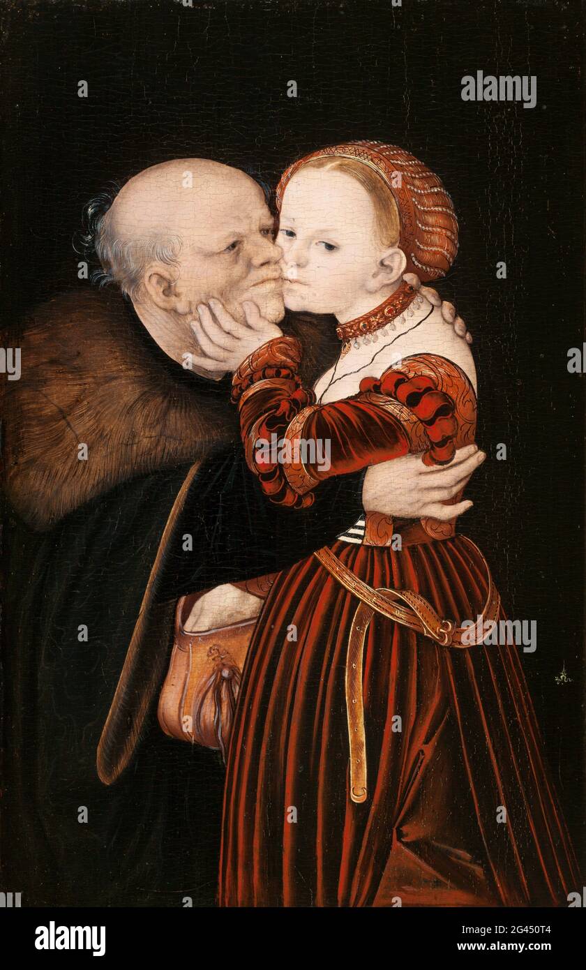 Lucas Cranach The Elder - LOVERS MALATO The Old Fool Foto Stock