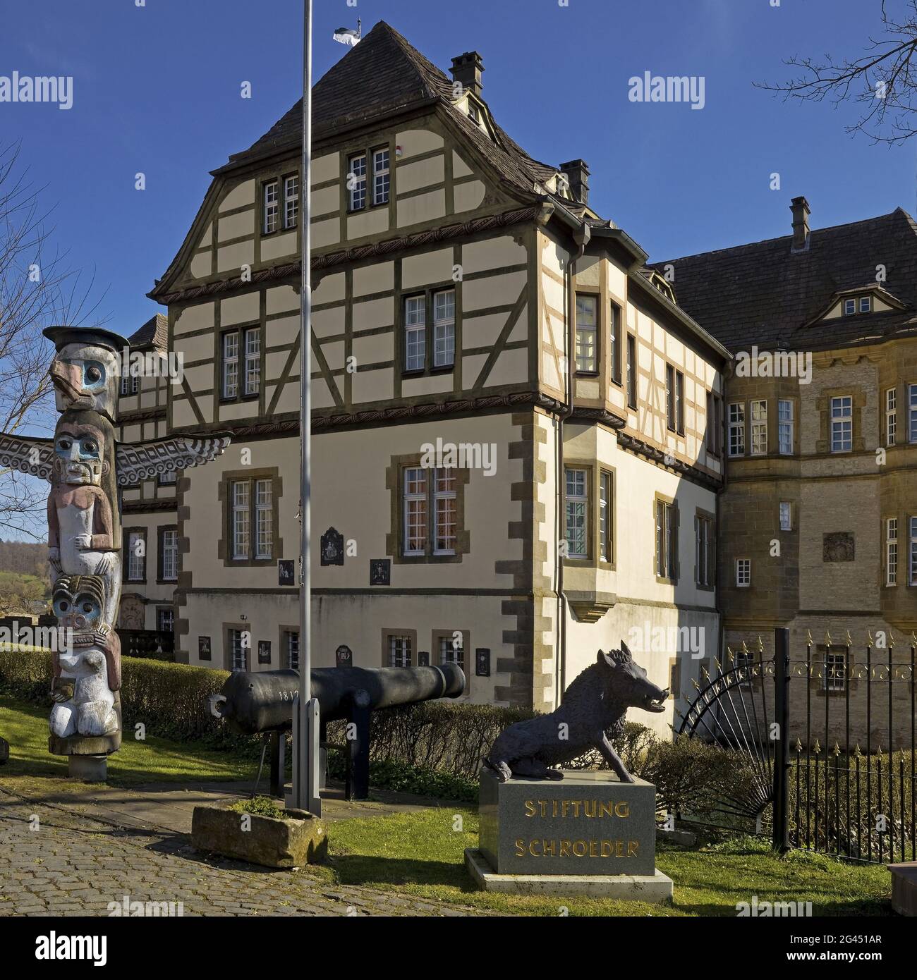 Moated Castle Heerse, Bad Driburgo, East Westfalia-Lippe, Nord Reno-Westfalia, Germania, Europa Foto Stock