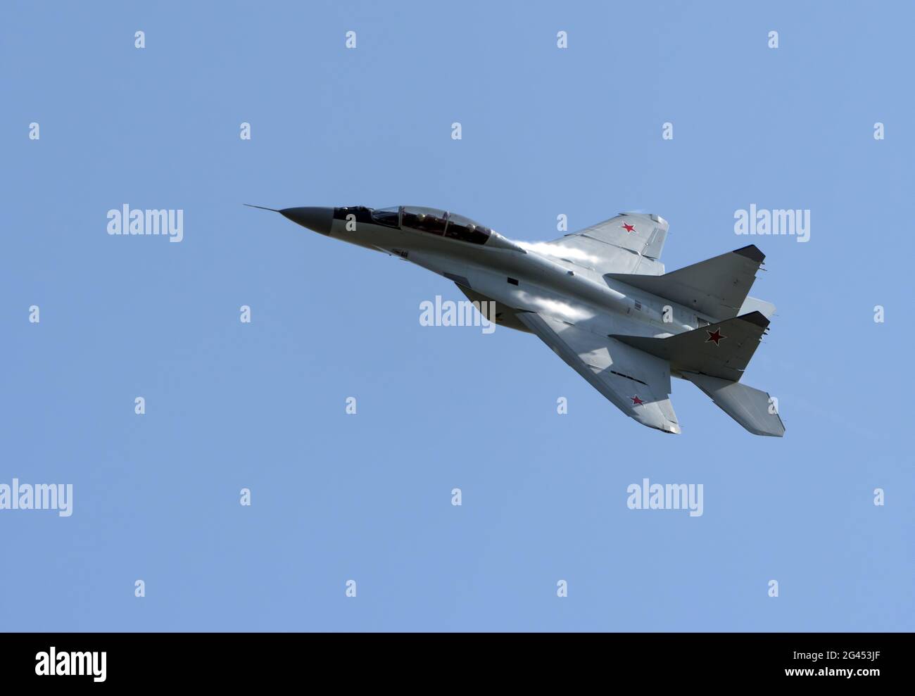 Mosca Russia Zhukovsky Airfield 31 agosto 2019: Volo dimostrativo mig-29 per il perfezionamento dell'aerobatic Aerospace internazionale Foto Stock