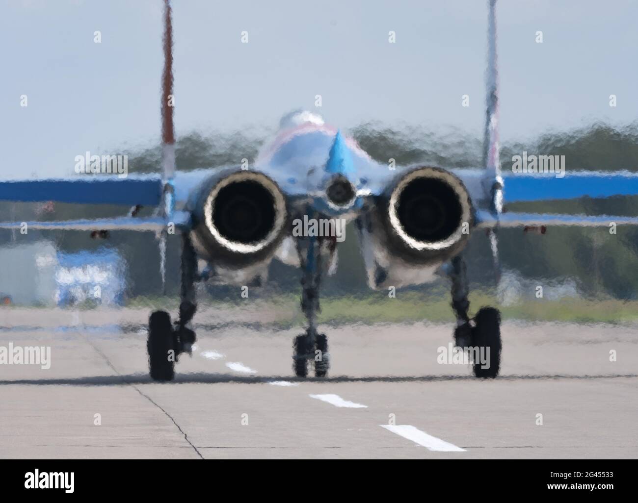 Mosca Russia Zhukovsky Airfield 31 agosto 2019: aerobatic su-35 perfoming volo dimostrativo dell'Aerospace internazionale Foto Stock