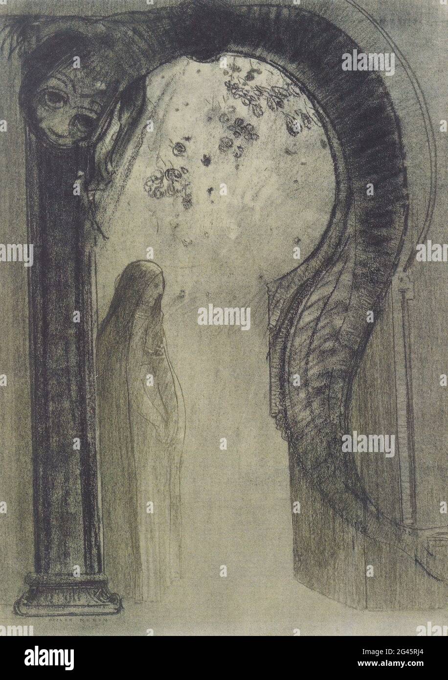 Odilon Redon - Serpente Donna C 1890 Foto Stock