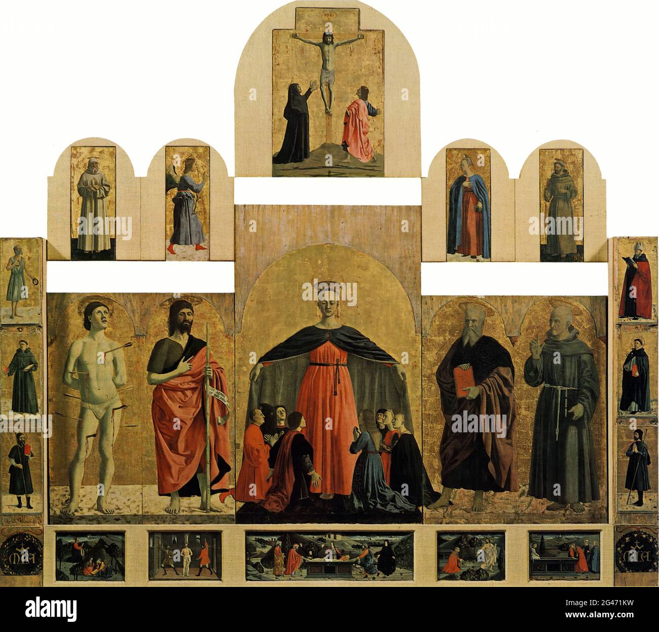 Piero della Francesca - polittico della Madonna della Misericordia Foto Stock