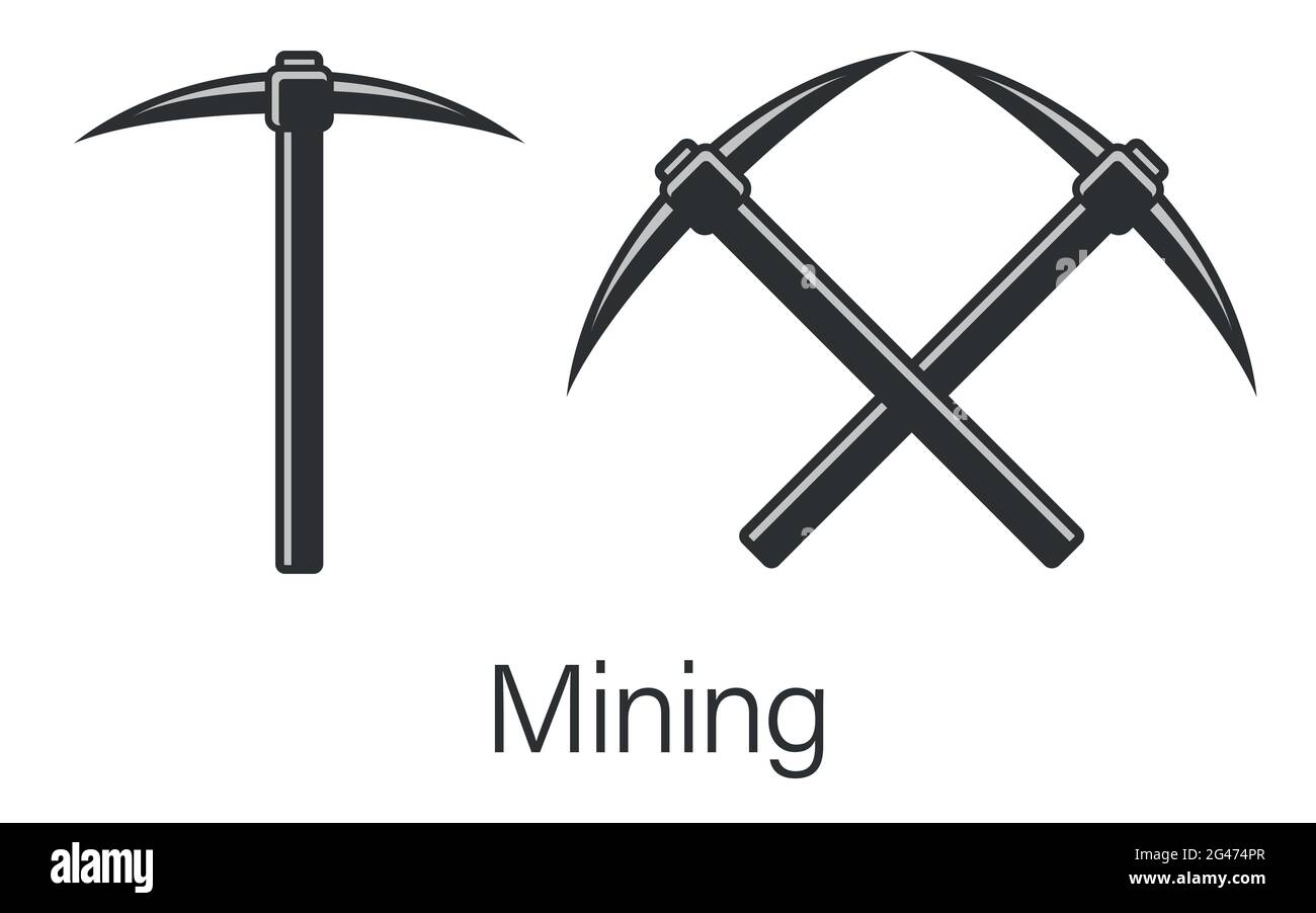 Strumento di pickaxe per attività di estrazione grafico vettoriale piatto pickaxe Illustrazione Vettoriale