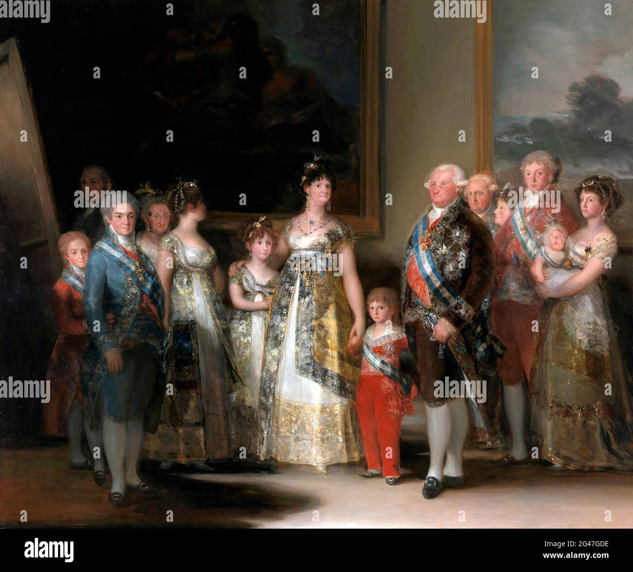 Goya. La Famiglia di Carlo IV di Spagna ( la familia de Carlos IV) di Francisco José de Goya y Lucientes (1746-1828), olio su tela, 1800 Foto Stock