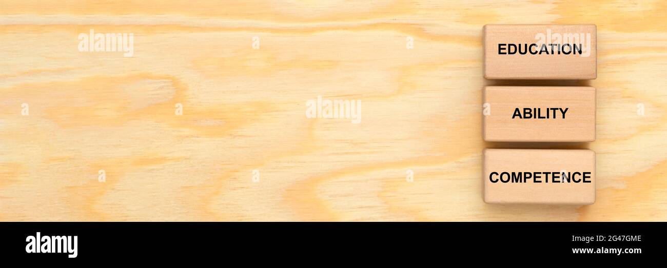 istruzione, capacità e competenza Foto Stock