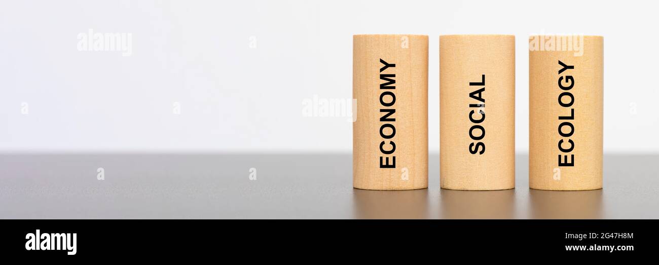 economia, sociale ed ecologia Foto Stock