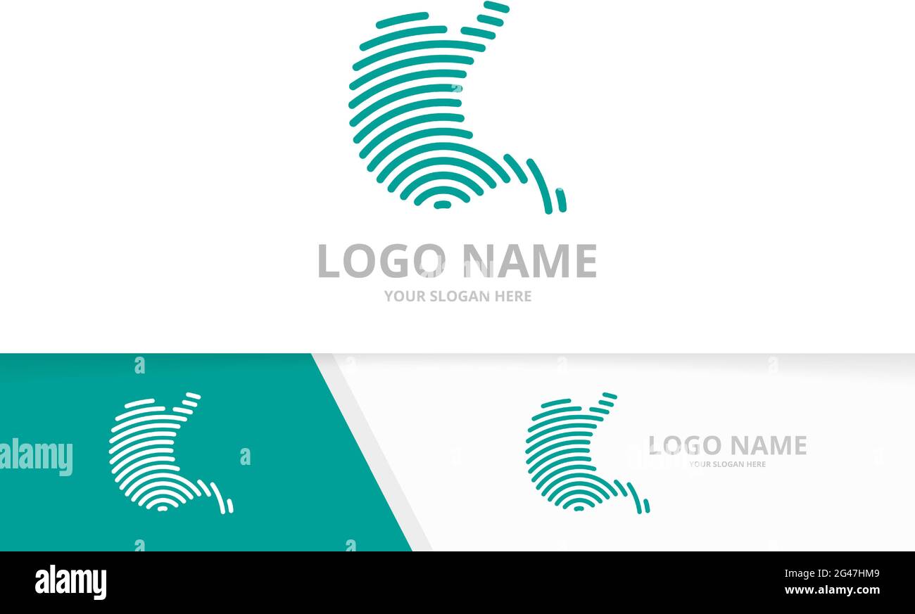 Design moderno con logo a stomaco. Modello di logotipo dello stomaco per la salute. Illustrazione Vettoriale