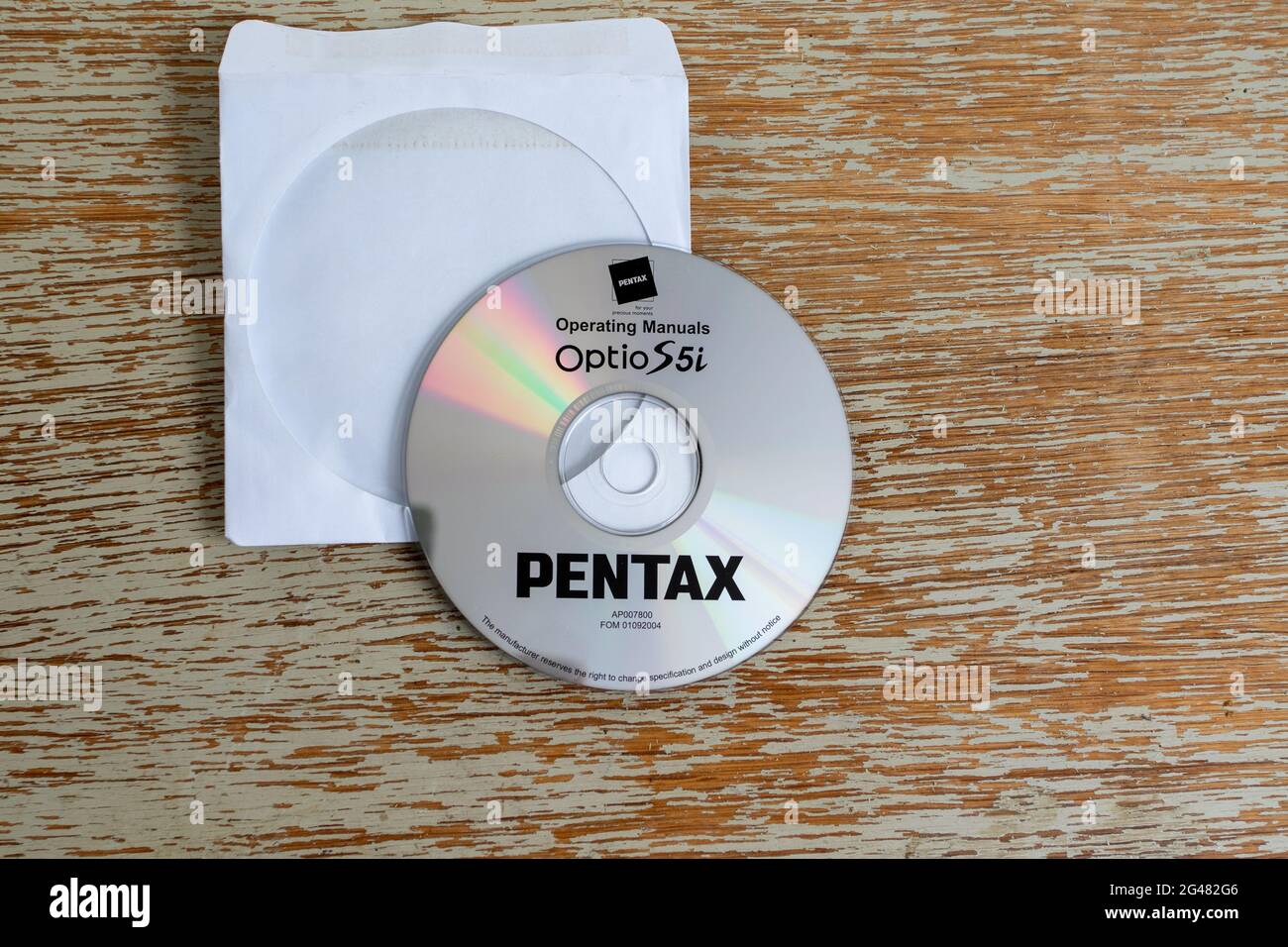 Guida dell'utente su CD per la fotocamera digitale Pentax Optio S5i Foto Stock