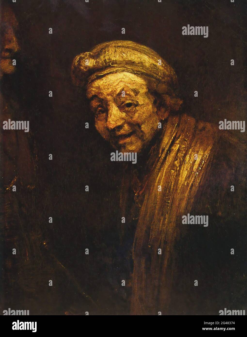 Rembrandt Harmenszoon Van Rijn - autoritratto come Zeuxis Laughing 1662 Foto Stock