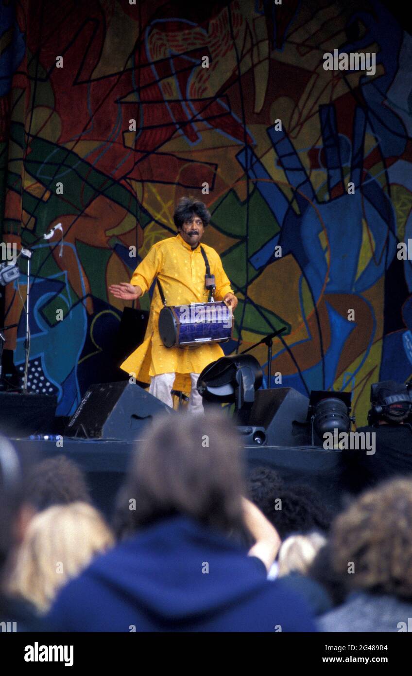 Trilok Gurtu, festival di Glastonbury, Pilton, Somerset, Inghilterra Foto Stock