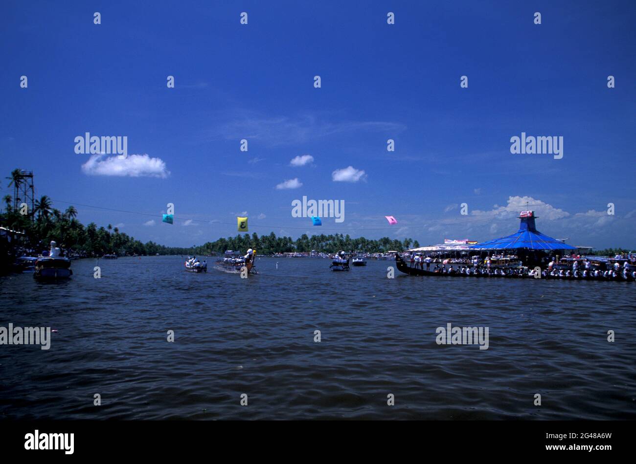 Nehru Trophy Boat Race, Lago Punnamada, Alappuzha, Kerala, India. Foto Stock