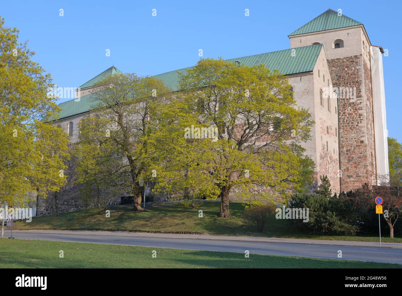 Il castello di Turku a Turku (Abo in svedese), uno degli edifici più antichi ancora in uso e il più grande edificio medievale in Finlandia Foto Stock