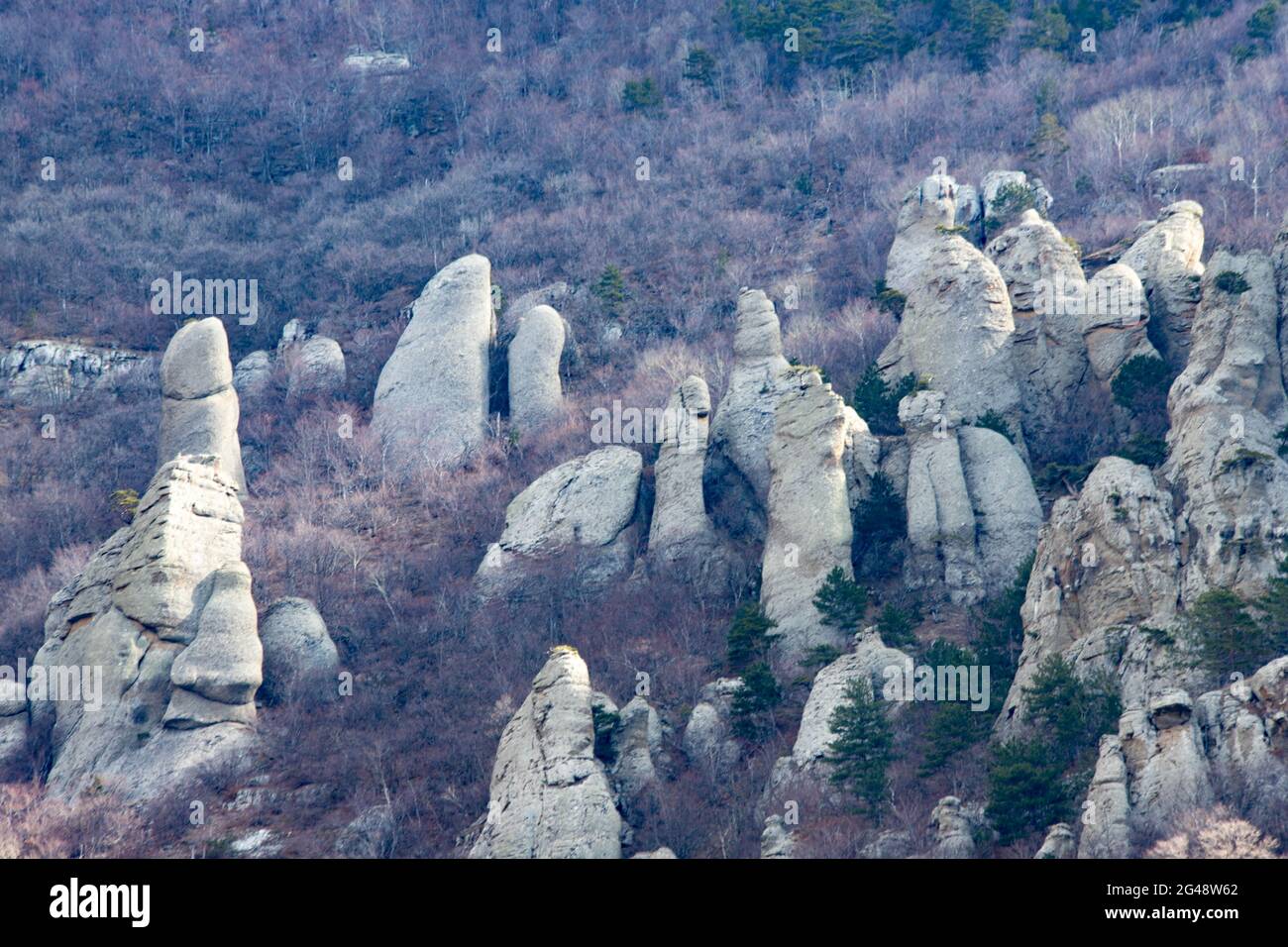 Valle dei fantasmi, paesaggio di montagna in Crimea Foto Stock