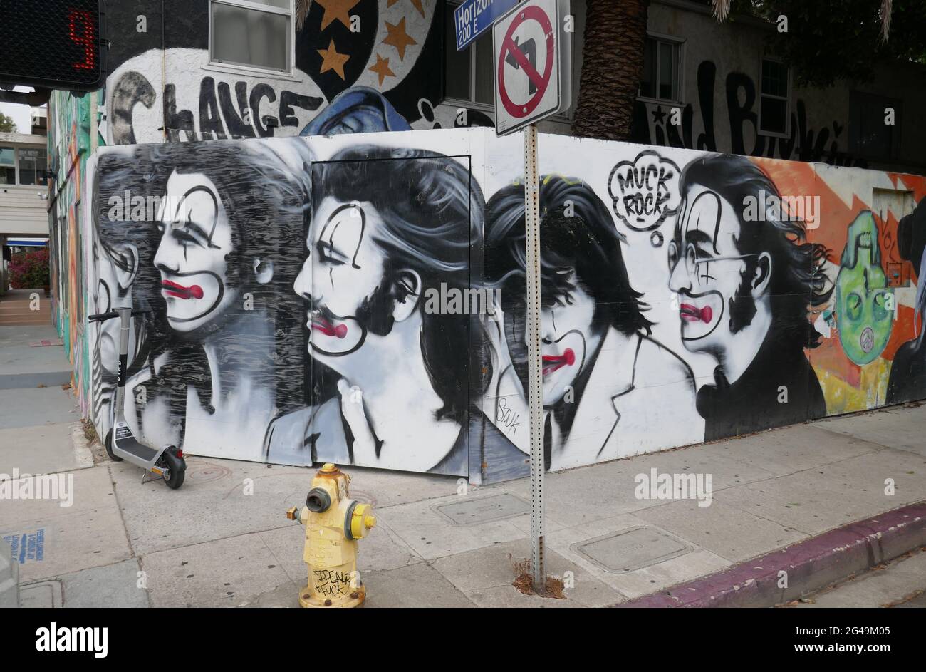 Venezia, California, USA 18 giugno 2021 una visione generale dell'atmosfera di Street Art Murale a Venice Beach a Venezia, California, USA. Foto di Barry King/Alamy Stock foto Foto Stock