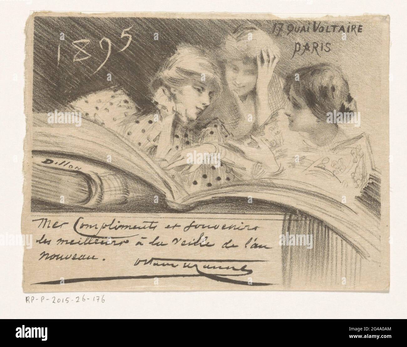 Notizie anni di Ottave Uzanne per l'anno 1895. Tre donne guardano ad un album sloping. Foto Stock