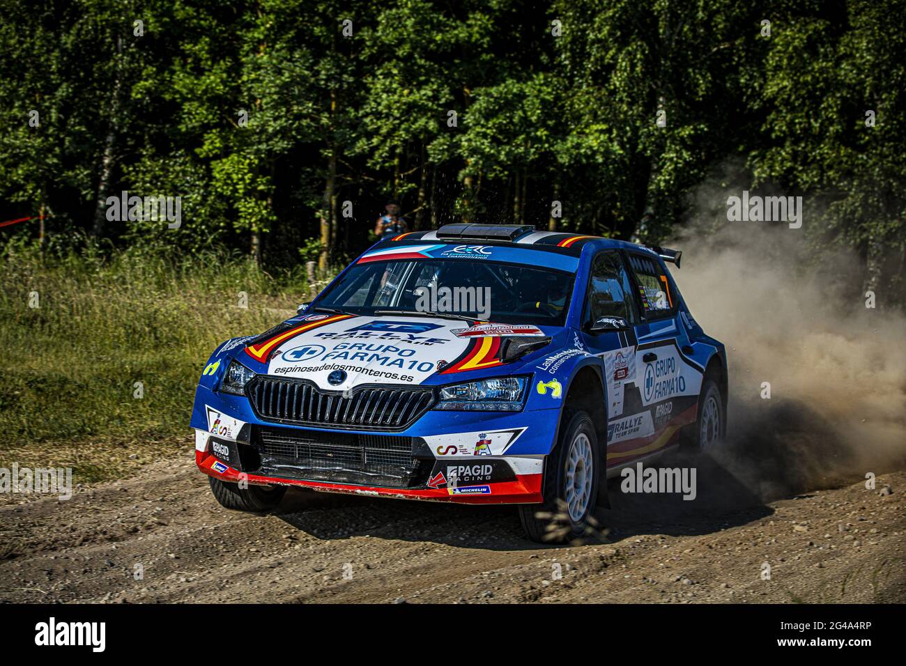 07 LLARENA Efren (ESP), FERNANDEZ Sara (ESP), RALLYE TEAM SPAGNA, Â¦koda Fabia Evo, azione durante il Rally Polonia 2021, 1° appuntamento del Campionato europeo Rally FIA 2021, dal 18 al 20 giugno 2020 a Mikolajki, Polonia - Foto Gregory Lenenmand / DPPI / LiveMedia Foto Stock