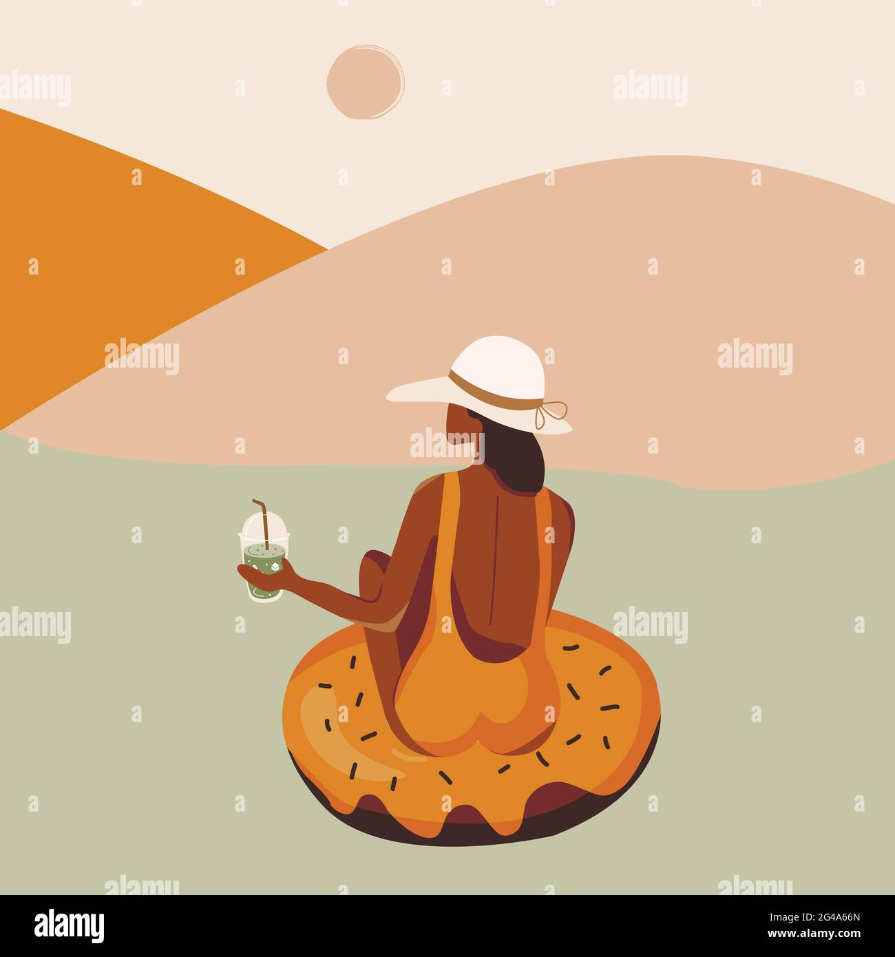 Ciao estate poster Illustrazione Vettoriale