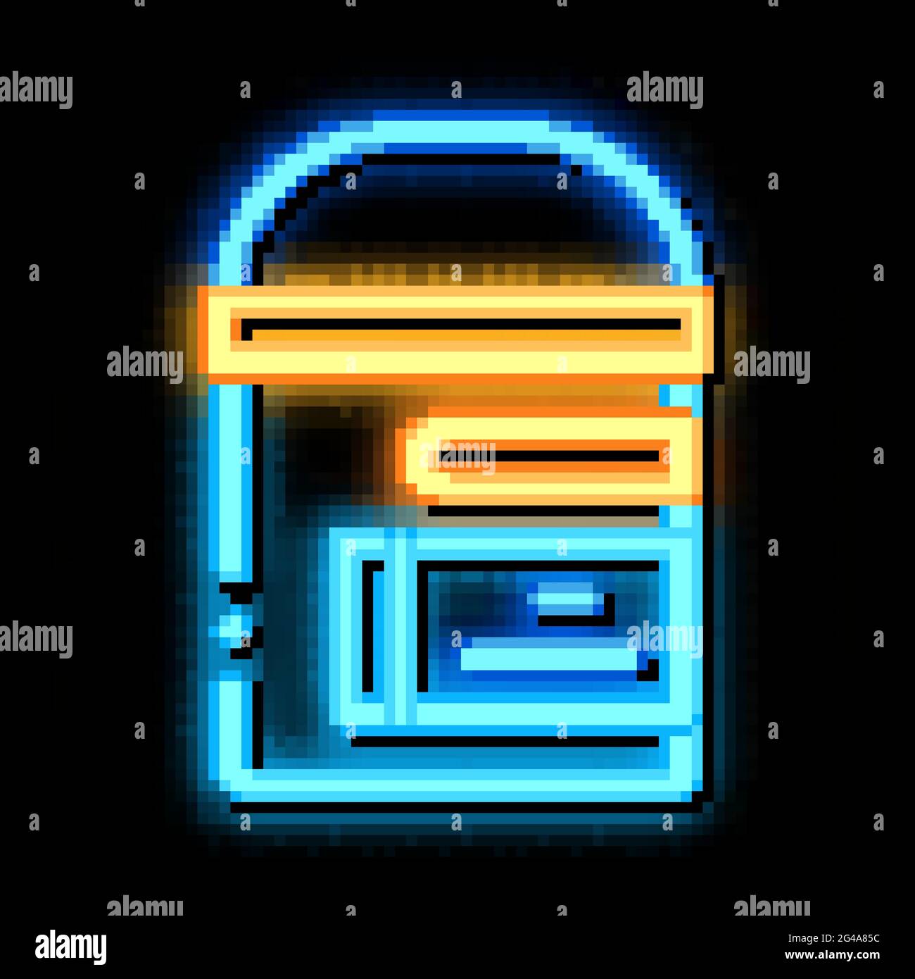 immagine dell'icona del neon incandescente del cestino Illustrazione Vettoriale