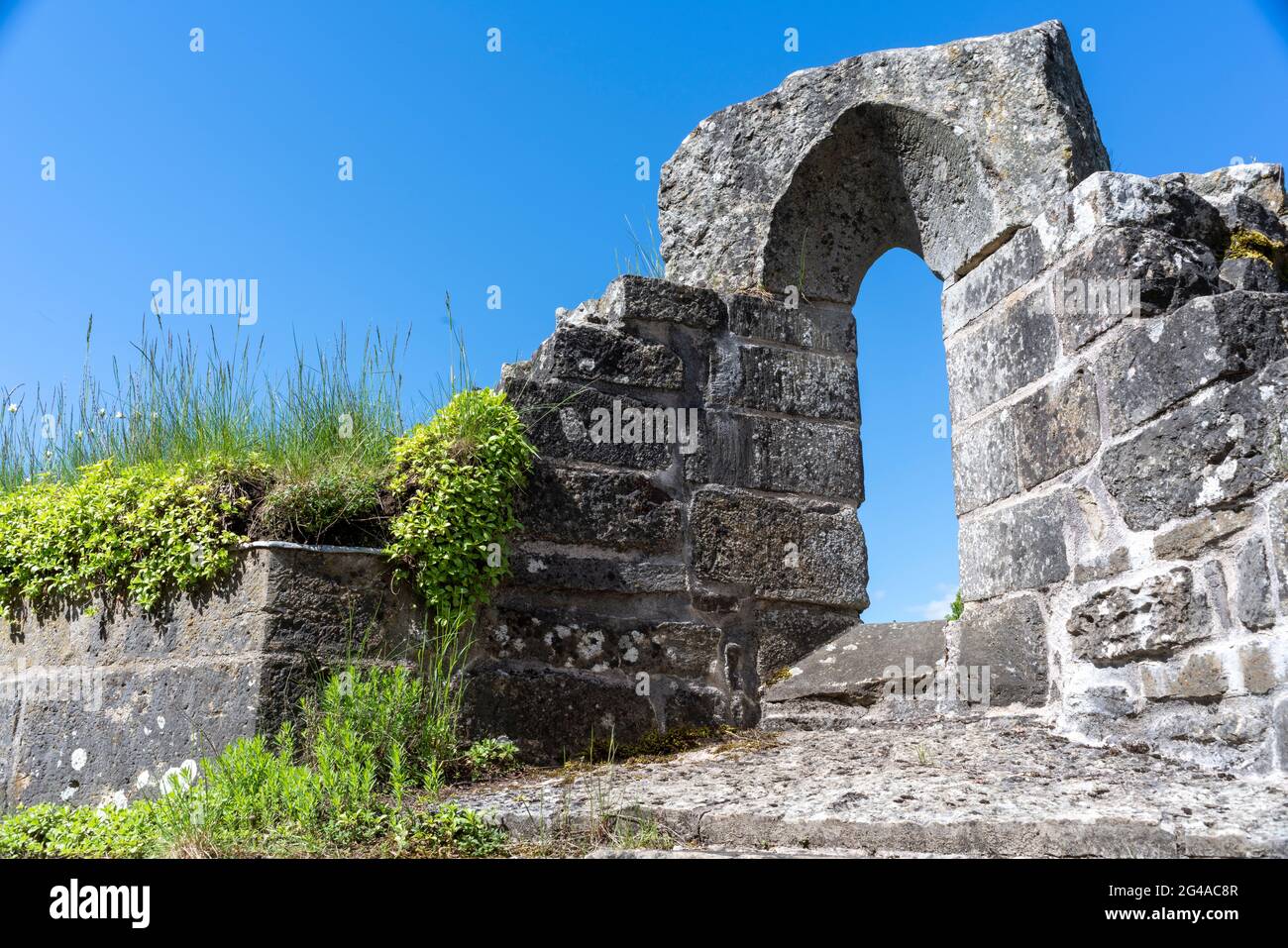 Gudhem finestra Niche storico monastero rovina e Chiesa Foto Stock