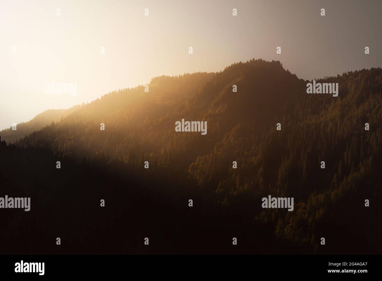 Moody alba del mattino presto scena in montagna Foto Stock