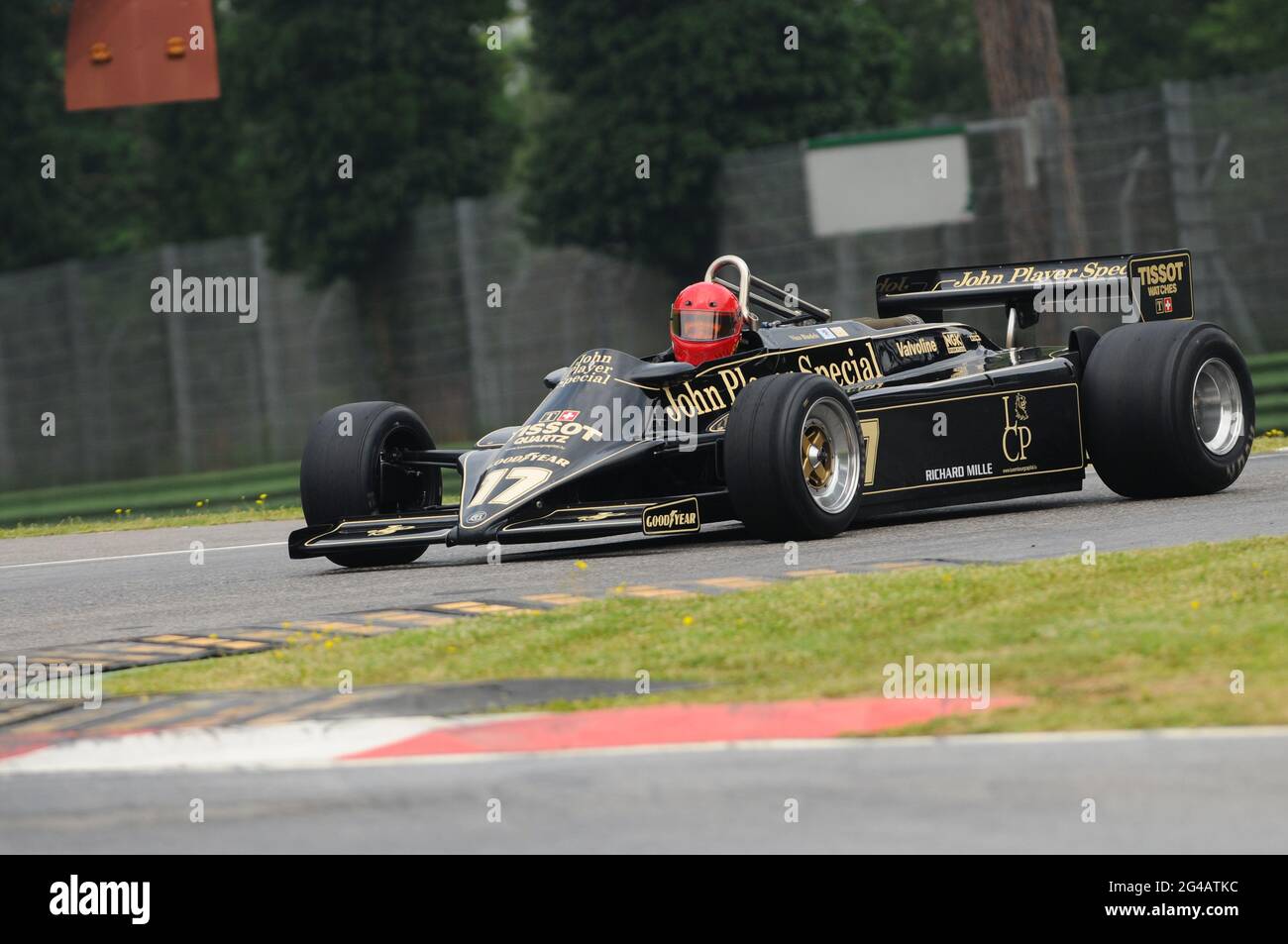 Imola, 6 giugno 2012: Pista sconosciuta sulla Classic F1 Car 1982 Lotus 87 ex Elio De Angelis - Nigel Mansell durante le prove di Imola Classic 2012 su Imola Circ Foto Stock