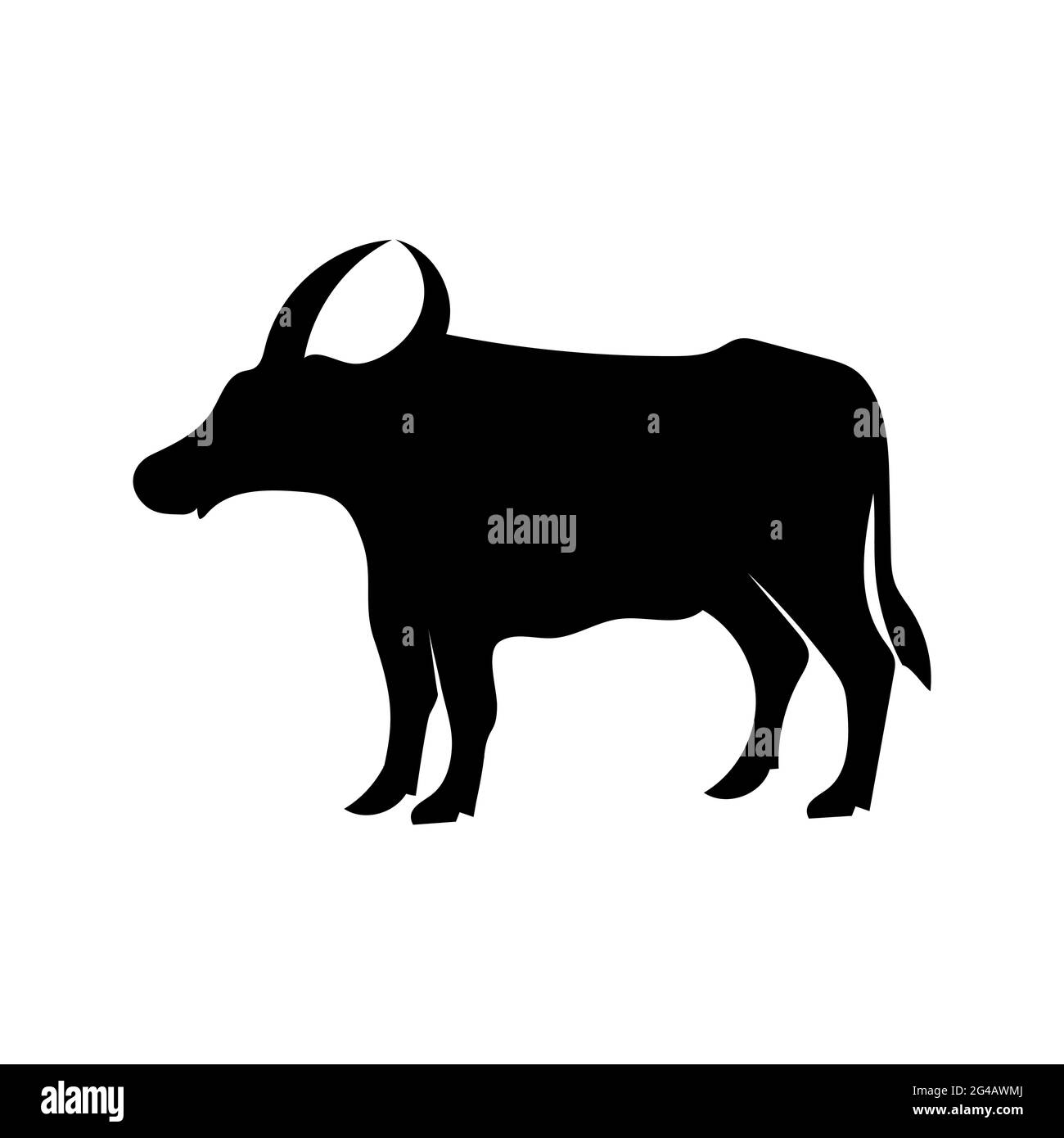 La mucca icona piana, animale per il cinese segno zodiacale Foto Stock