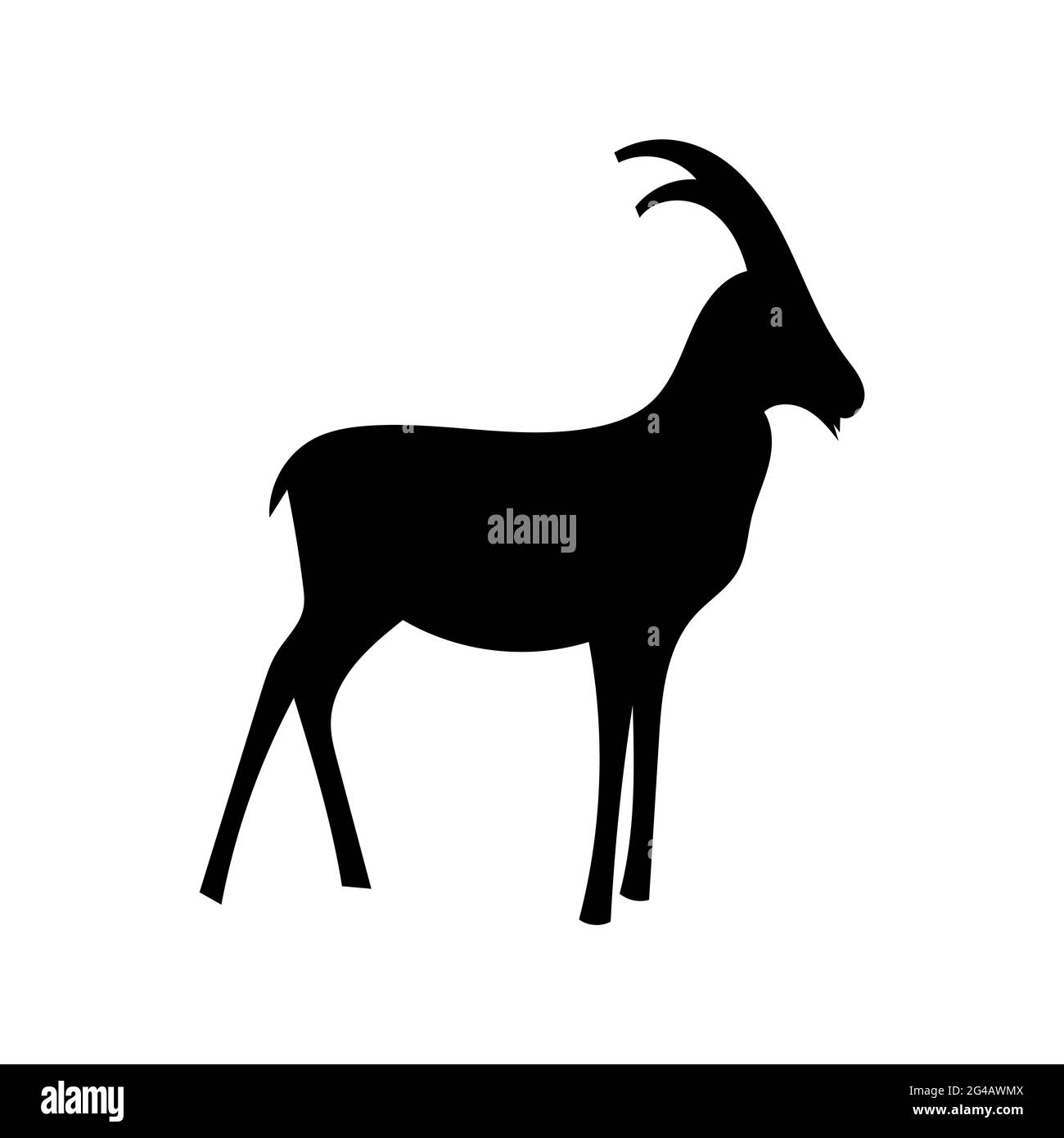 La capra icona piana, animale per il cinese segno zodiacale Foto Stock
