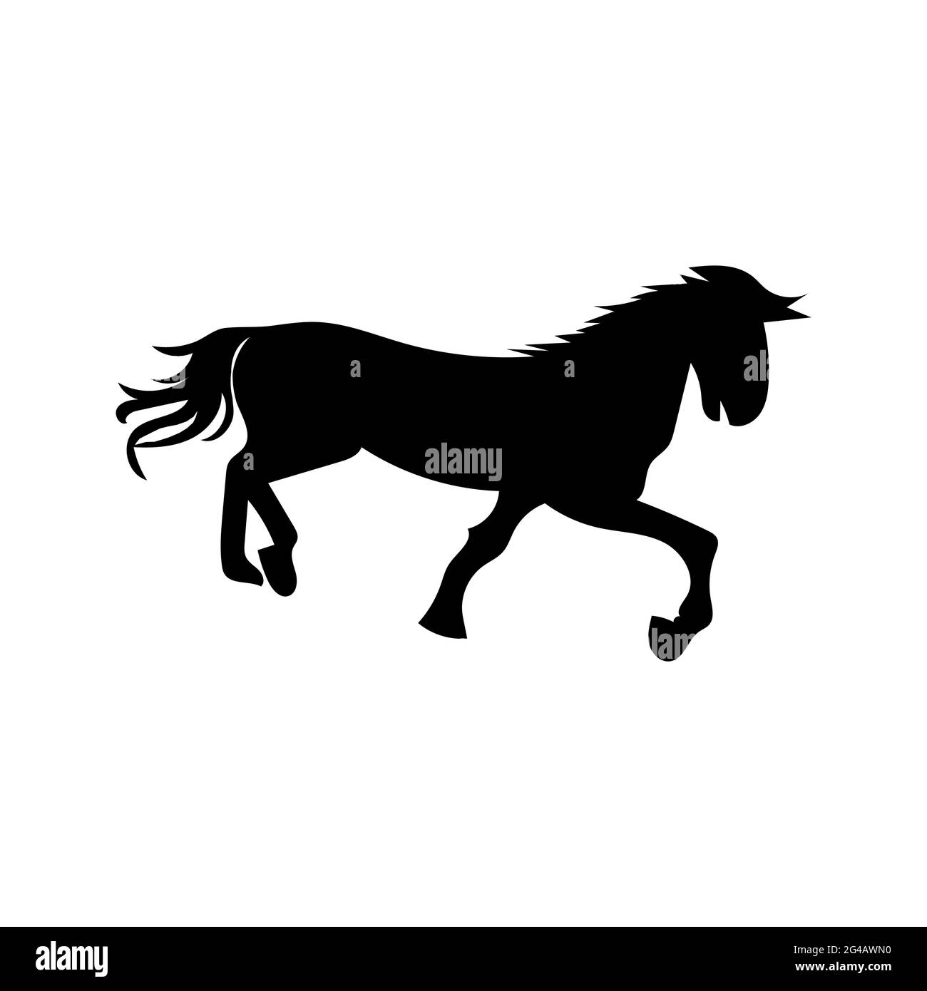 Il cavallo icona piana, animale per il cinese segno zodiacale Foto Stock