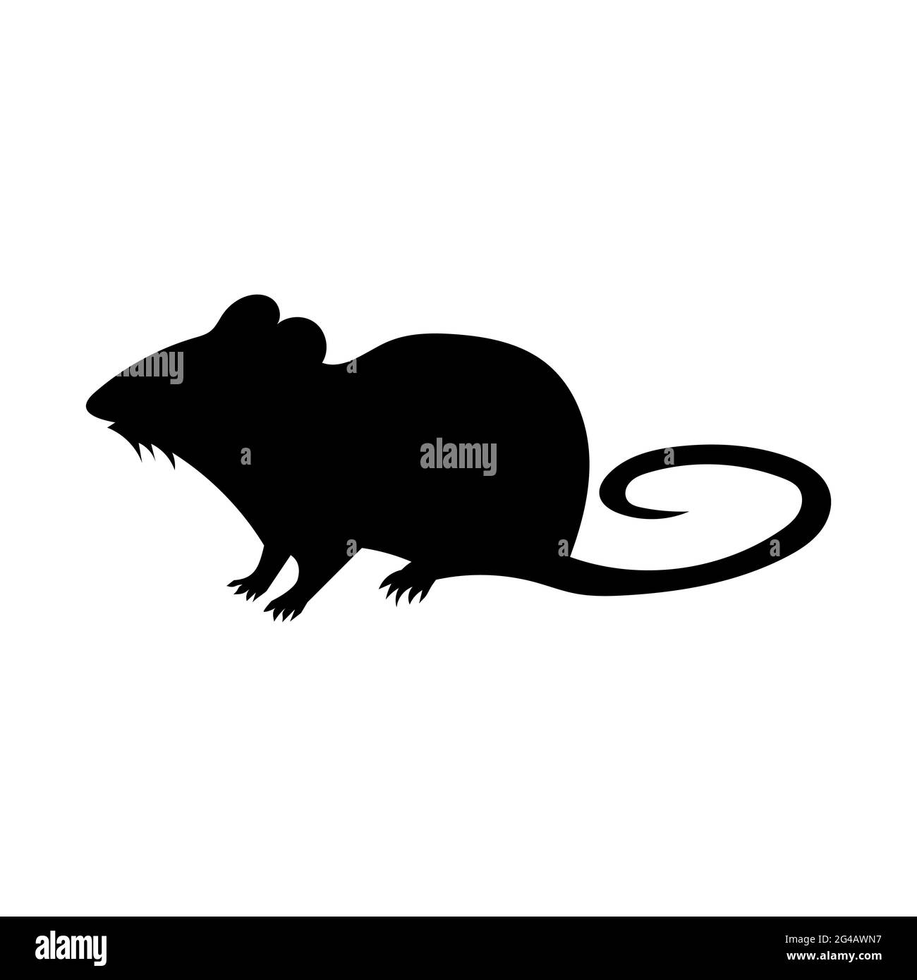 Il mouse sull'icona piana, animale per il cinese segno zodiacale Foto Stock