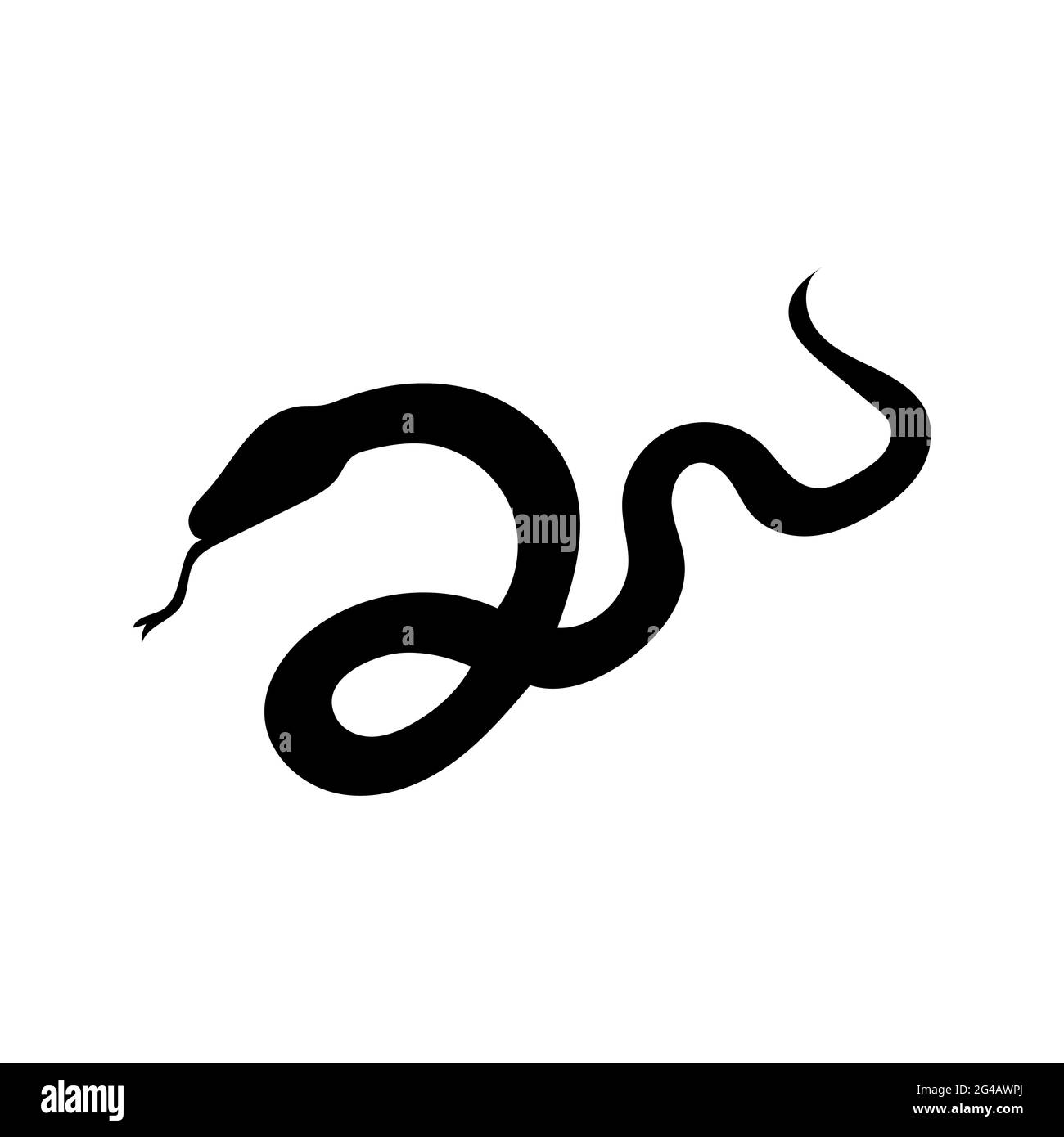 Il Serpente icona piana, animale per il cinese segno zodiacale Foto Stock