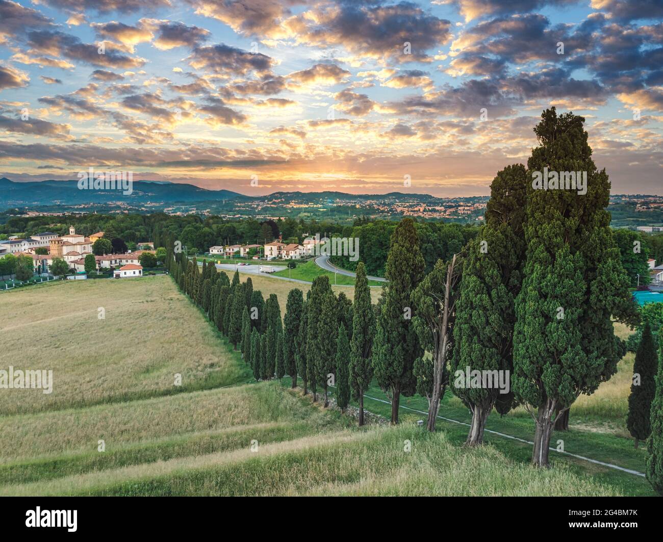 Un meraviglioso paesaggio italiano primavera - Brianza Lombardia Italia Foto Stock