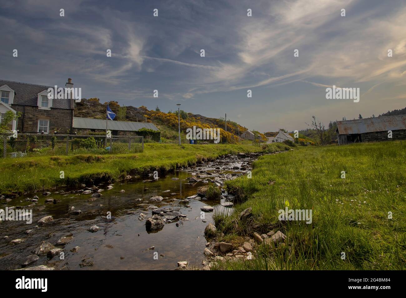 Il piccolo villaggio di Duirinish nelle Highlands occidentali della Scozia, Regno Unito Foto Stock