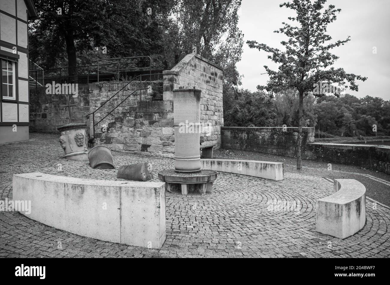 Lauffen am Neckar, Baden-Württemberg, Germania: Memoriale di guerra per i caduti della prima guerra mondiale. Foto Stock