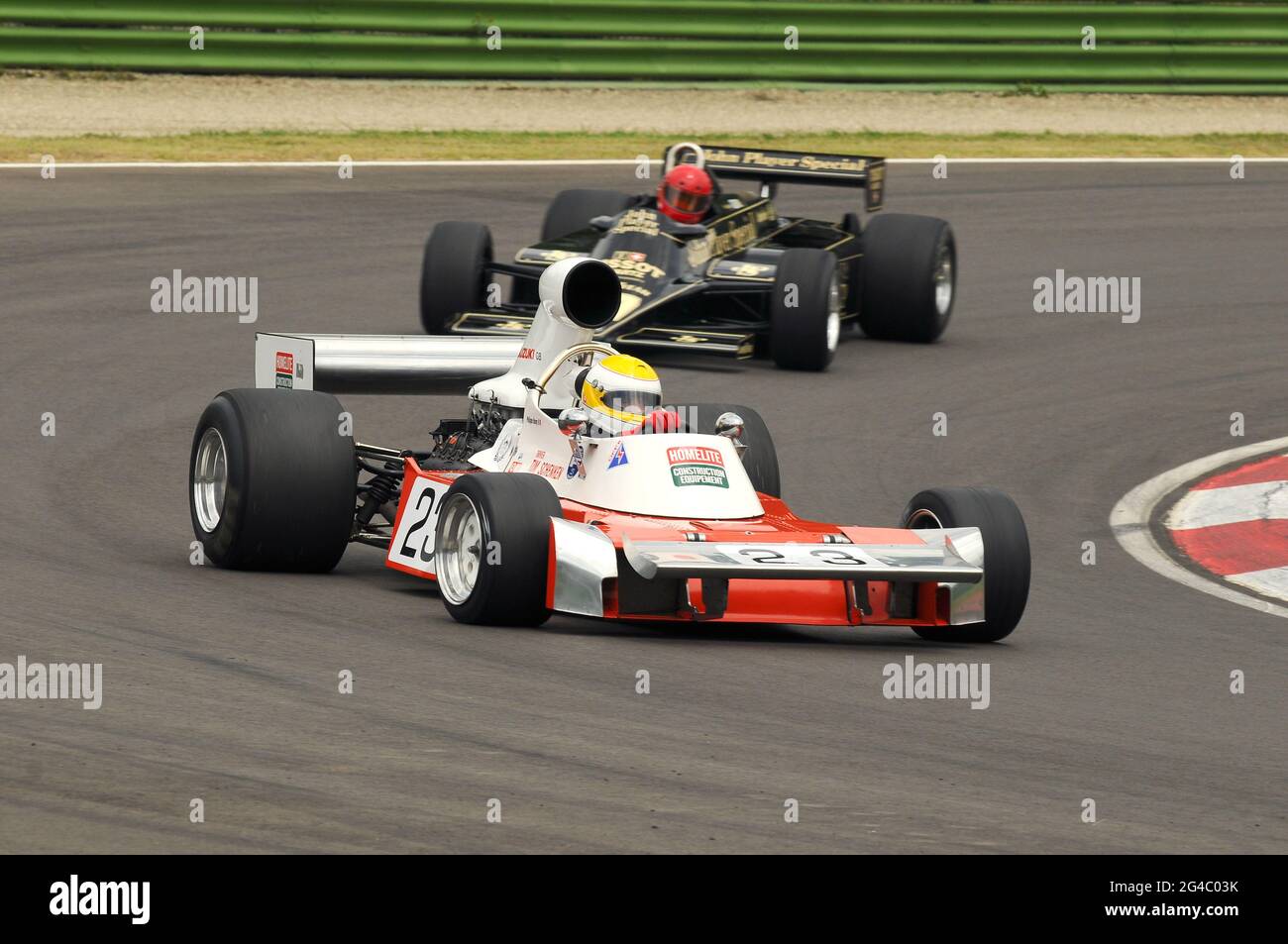 Imola, 6 giugno 2012: Unknown run Classic F1 Car 1974 Trojan-Tauranac Racing Trojan T103 ex Tim Schenken durante le prove di Imola Classic 2012 su Imola Foto Stock