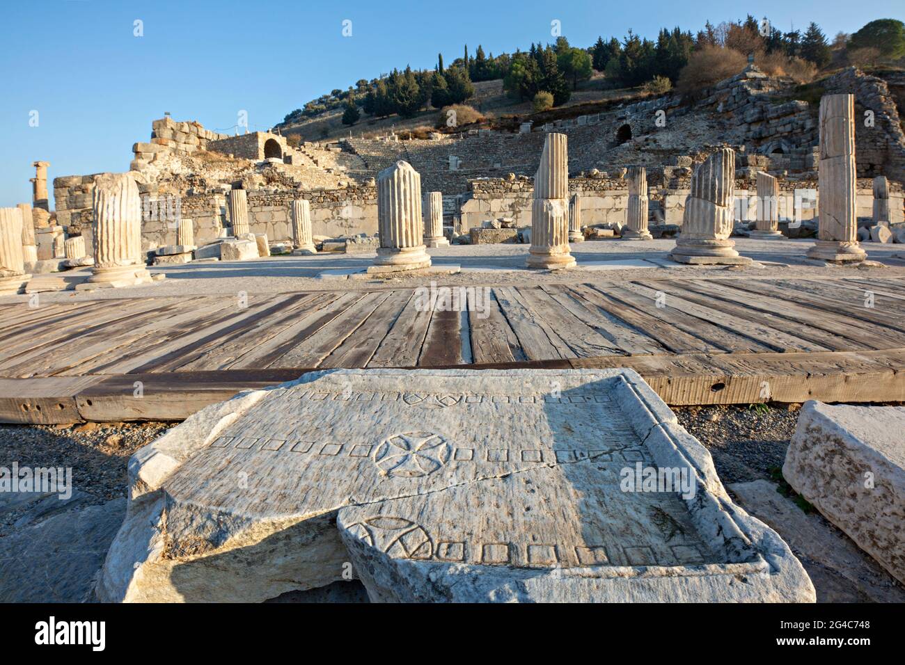 Tavolo da gioco romano nelle rovine di Efeso, Turchia. Foto Stock