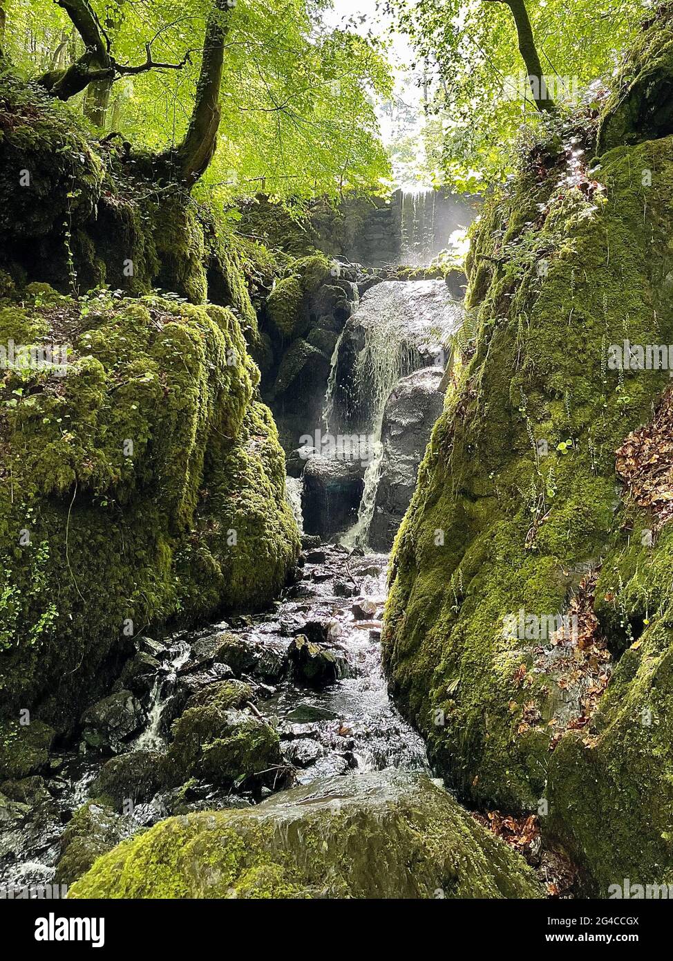 Acqua che scorre attraverso le rocce Foto Stock