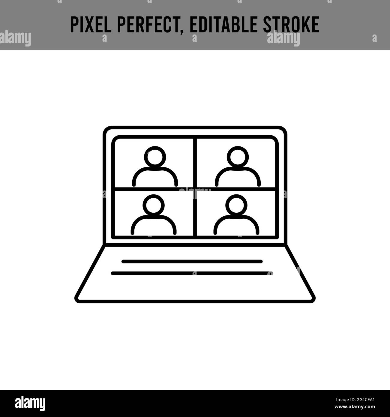 persone che si connettono, imparano o si riuniscono online con teleconferenza, videoconferenza in remoto che lavora su computer portatile, lavoro da casa Illustrazione Vettoriale
