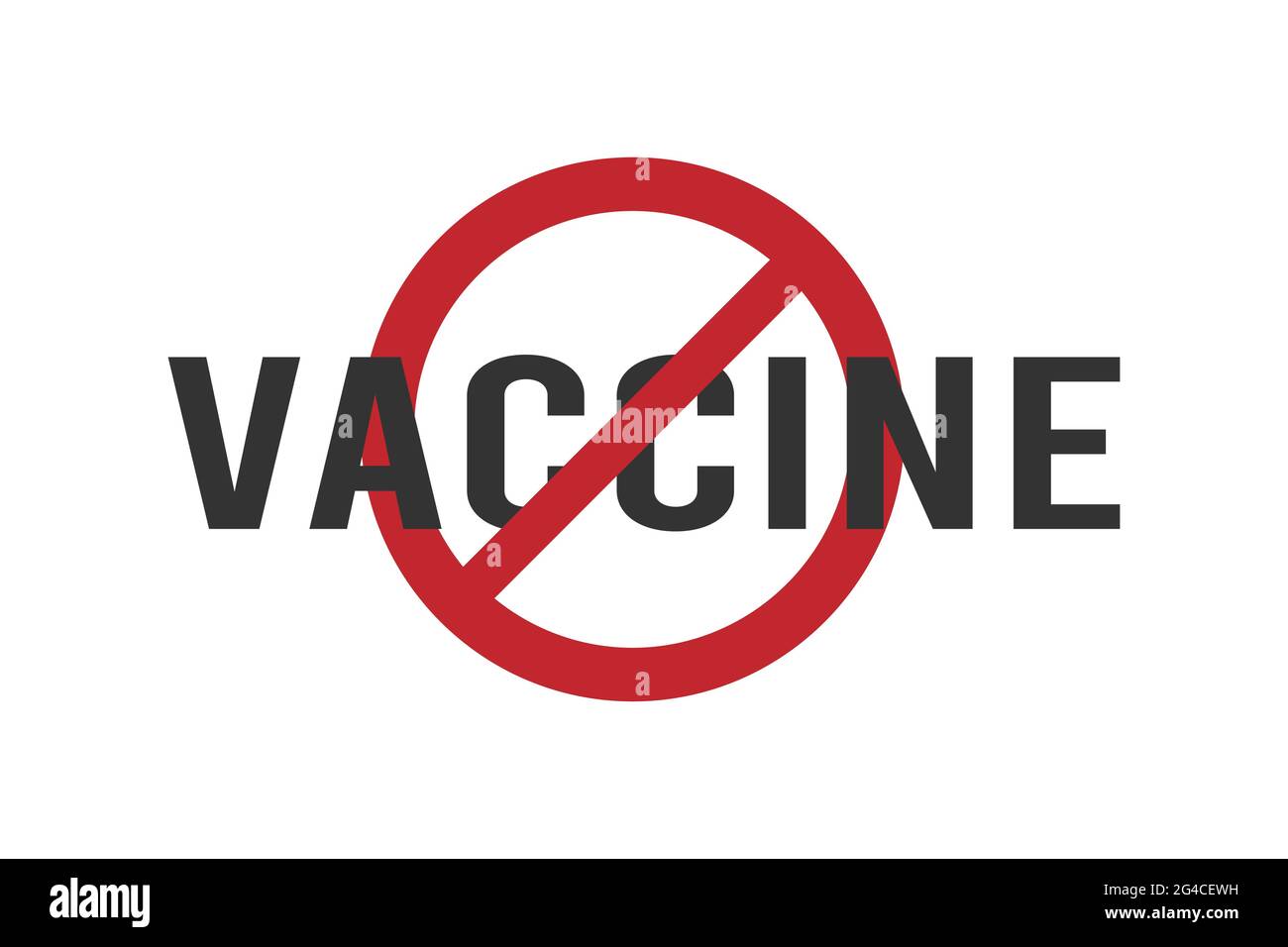 anti vaccino, dire no al segno del vaccino, sfondo bianco. illustrazione vettoriale. Illustrazione Vettoriale