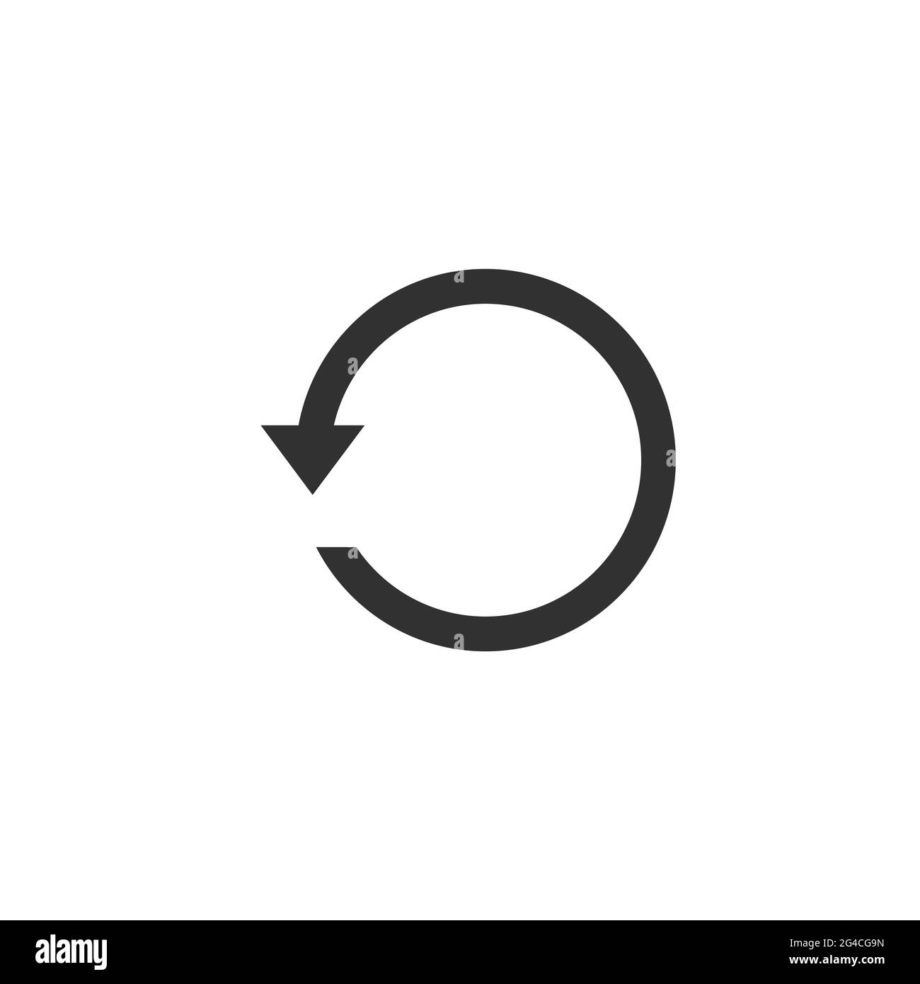 Cerchio freccia indietro, icona Annulla, simbolo freccia indietro. Illustrazione vettoriale stock isolata su sfondo bianco. Illustrazione Vettoriale