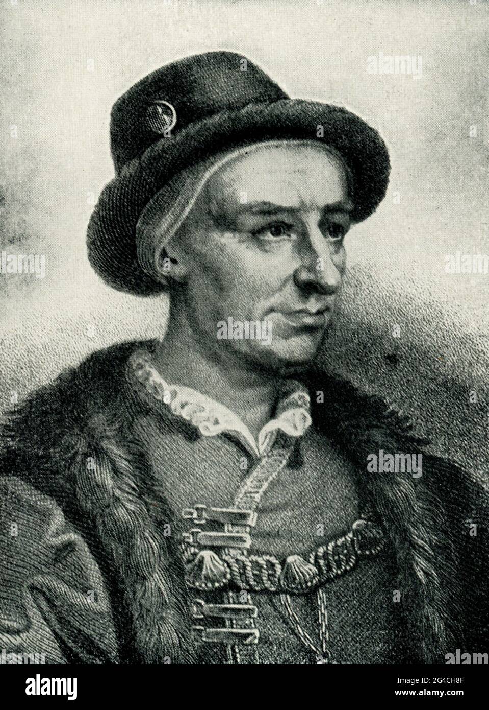 Questa illustrazione del 1899 mostra Luigi XI di Francia. Luigi XI, chiamato 'Luigi il prudente', fu re di Francia dal 1461 al 1483. Succedette al padre, Carlo VII Luigi entrò nella ribellione aperta contro suo padre in una rivolta di breve durata conosciuta come la Praguerie nel 1440. Foto Stock