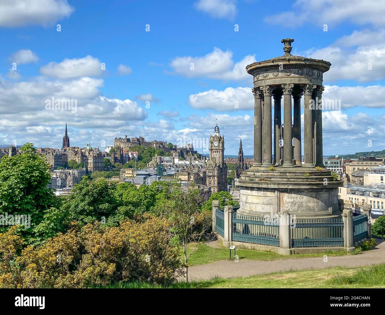 Città vecchia e Castello da Carlton Hill, Edimburgo, Scozia, Regno Unito Foto Stock