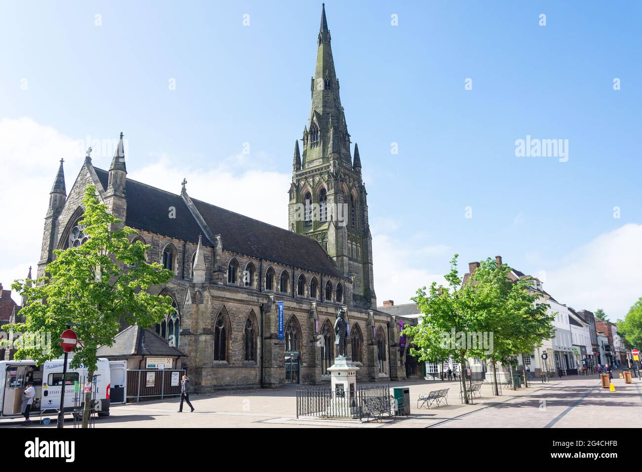 St Mary's Heritage Church (The Hub at St Mary's Art Center), Market Street, Lichfield, Staffordshire, Inghilterra, Regno Unito Foto Stock