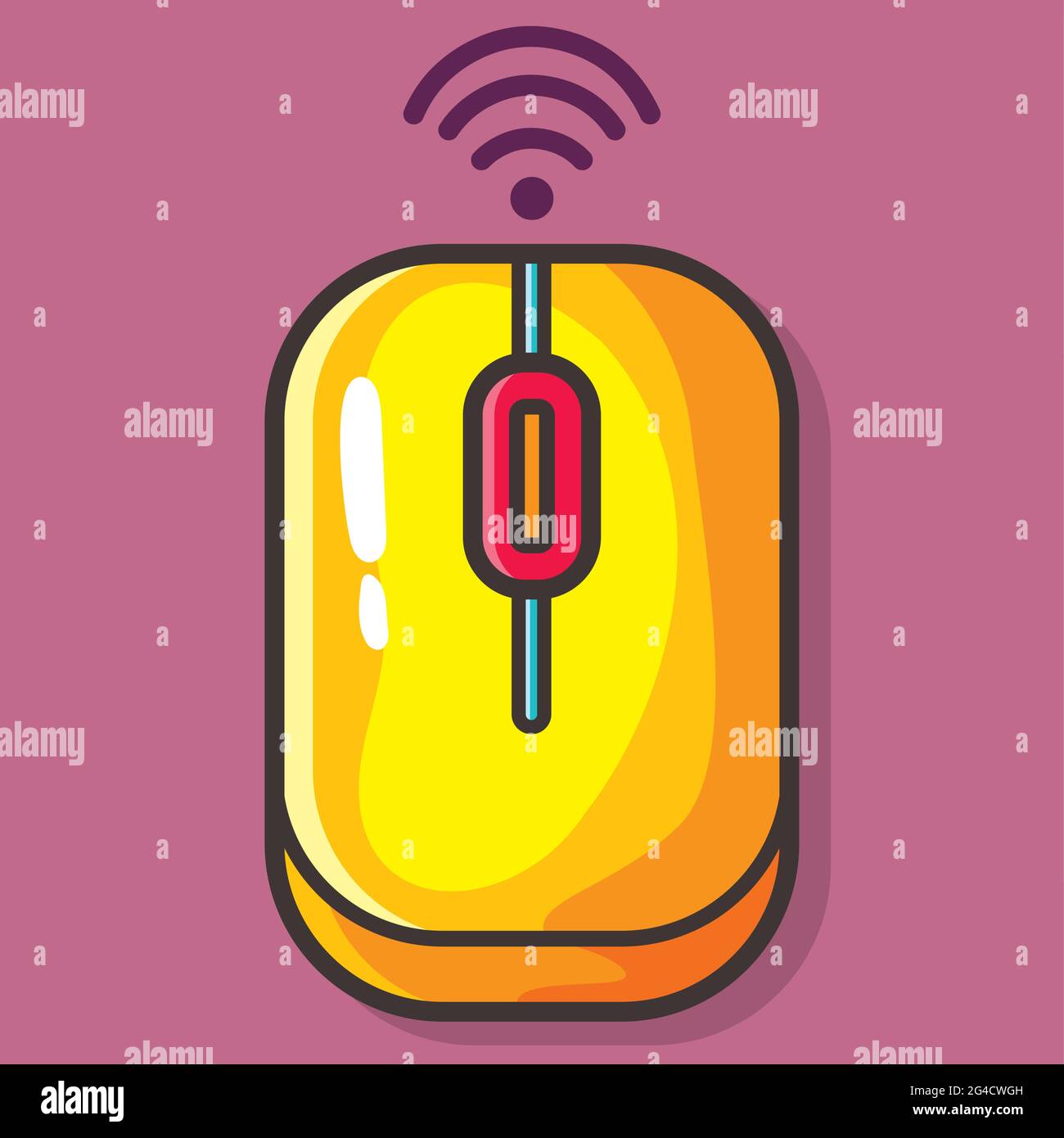 mouse wireless dispositivo elettronico illustrazione vettoriale in stile piatto Illustrazione Vettoriale
