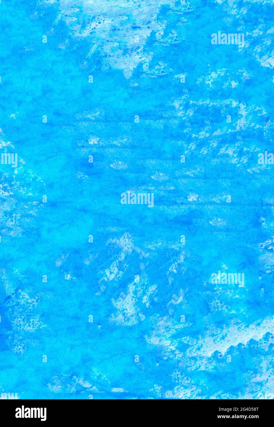 Sfondo di disegno bagnato astratto di colore blu acquerello. Bella immagine luminosa. Foto Stock