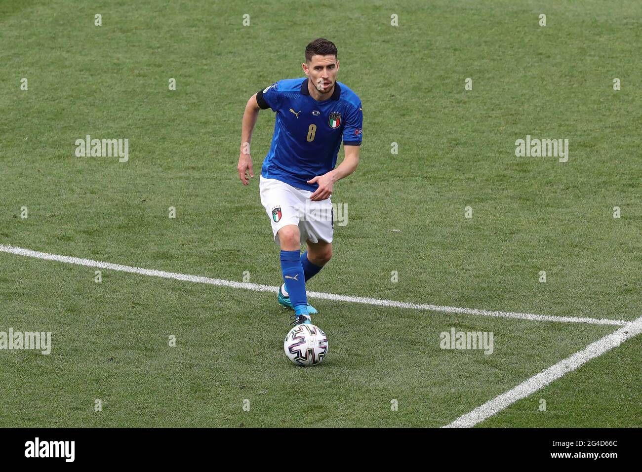 Roma, Italia, 20 giugno 2021. Jorginho d'Italia durante la partita UEFA Euro 2020 allo Stadio Olimpico di Roma. L'immagine di credito dovrebbe essere: Jonathan Moscop / Sportimage Foto Stock