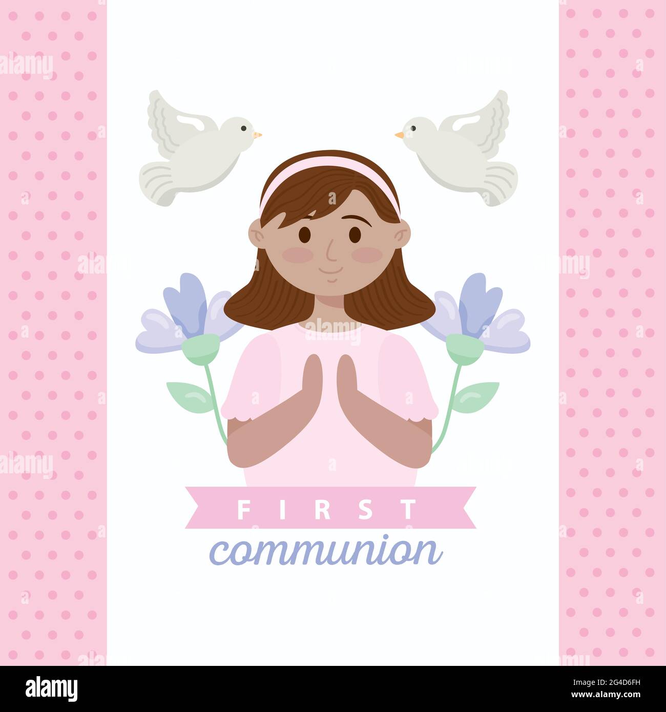 Biglietto Comunione Ragazza Biglietto Di Auguri Prima Comunione Bambina