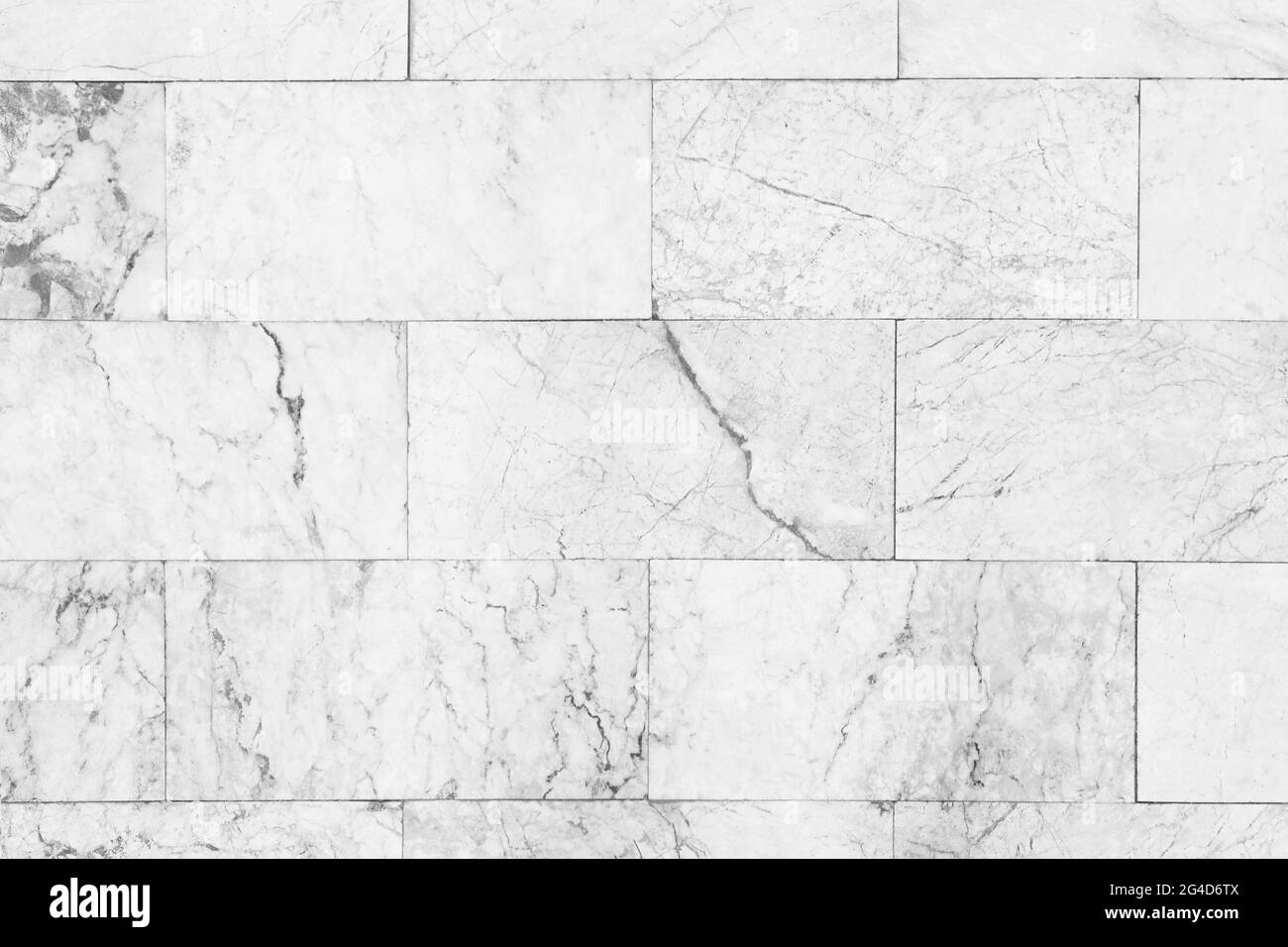 Sfondo o trama di piastrelle in marmo bianco e spazio di copia, orizzontale Foto Stock